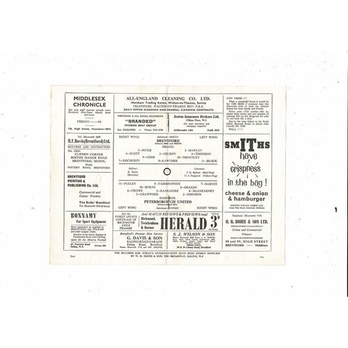 1965/66 Brentford v Peterborough United Football Programme