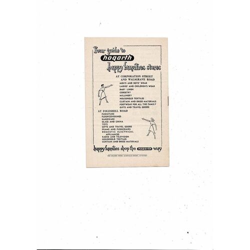 1954/55 Coventry City v Huddersfield Town Football Programme