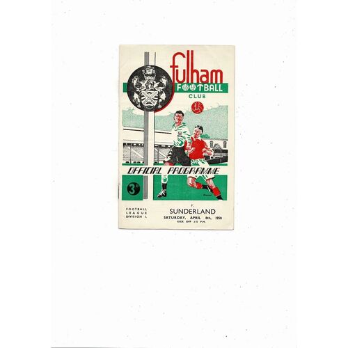 1949/50 Fulham v Sunderland Football Programme