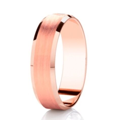 9ct DIAMOND CUT contrasting finish flat profile ring