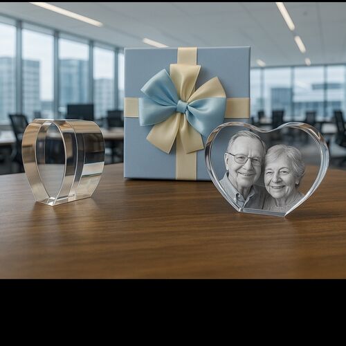 The Beautiful Tiree 9x8x4cm 3D Pure Crystal Heart