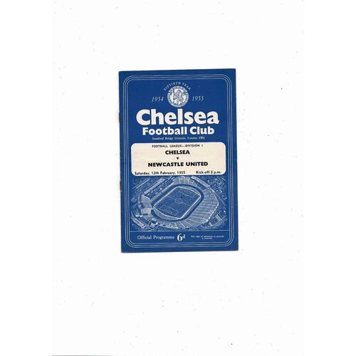1954/55 Chelsea v Newcastle United Football Programme Championship Season