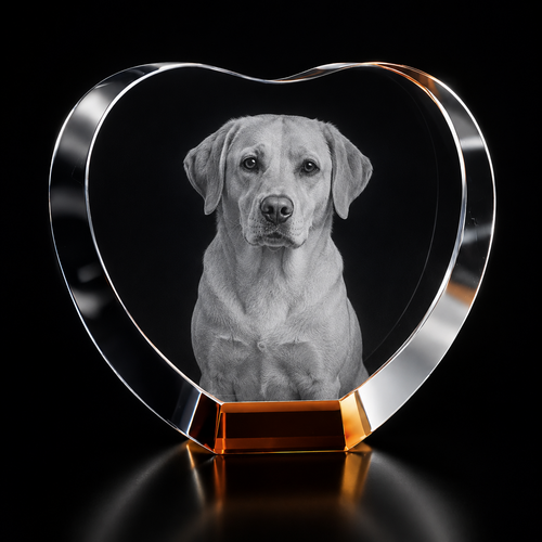 Personalised 3D XXXL Crystal Heart Photo Gift UK – Romantic Laser Engraved Crystal