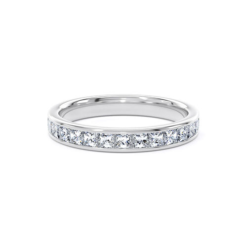 Channel set princess cut diamond ring