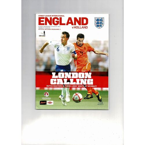 2011 England v Holland Football Programme
