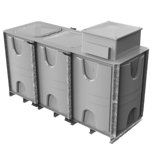 PW.3X1X1.5.IFB.AB - 4500 LITRE SECTIONAL WATER TANK, INTERNALLY FLANGED BASE (IFB) C/W FVH