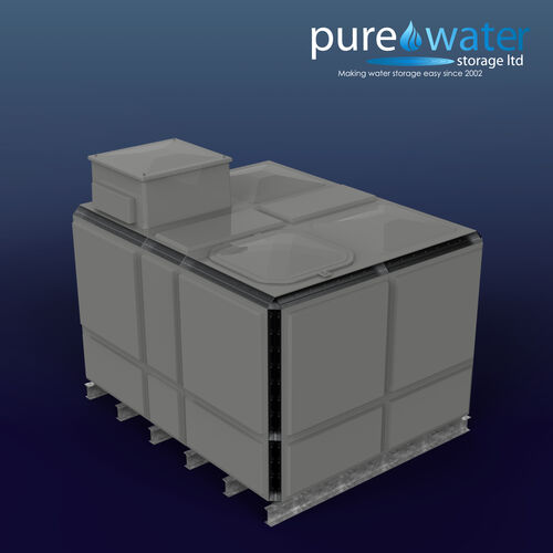 PW.2.5X2X1.5.TIF.AB - 9400 LITRE SECTIONAL WATER TANK, TOTALLY INTERNALLY FLANGED (TIF) C/W FVH