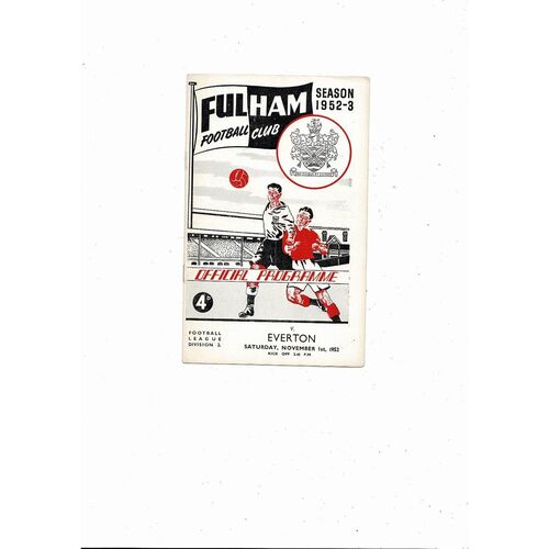 1952/53 Fulham v Everton Football Programme