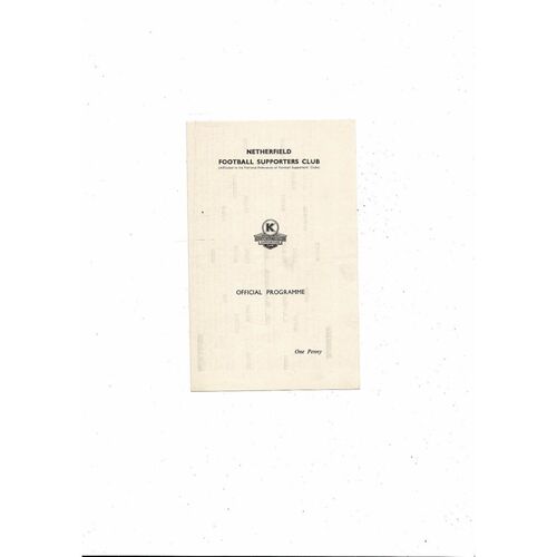 1958/59 Netherfield v Bacup Borough Football Programme November 29th