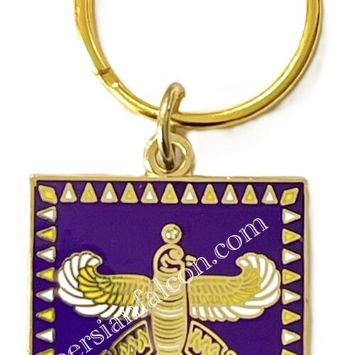 Charm. The Persian Falcon. Purple with 3 Yellow Stones.