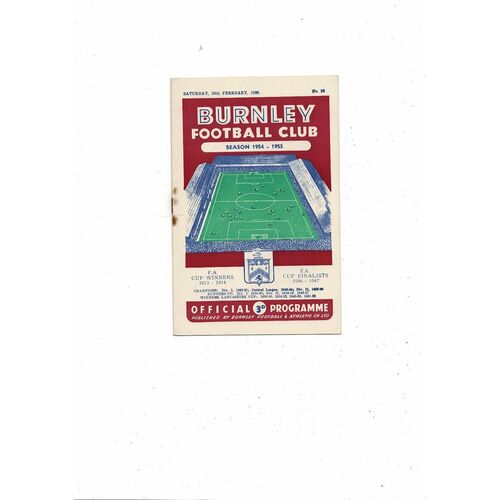 1954/55 Burnley v Charlton Athletic Football Programme