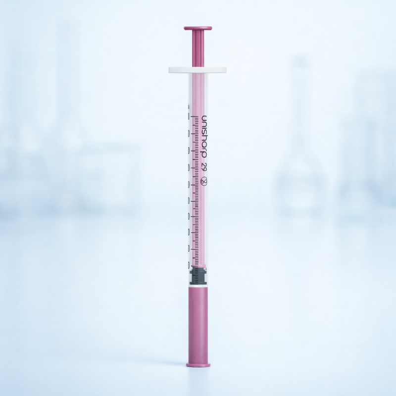10 x 1ml 0.5 inch multi coloured Unisharp Syringe and needles with alcohol wipes.