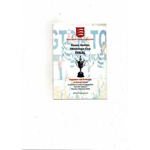 2001/02 Dagenham & Redbridge v Canvey Island Essex Senior Cup Final @ Southend