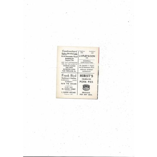 1963/64 Barnsley v Coventry City Football Programme