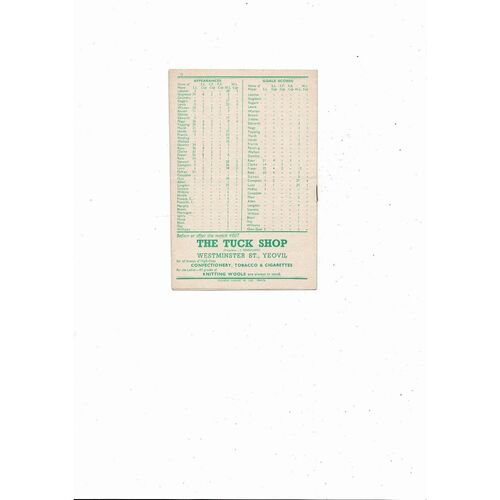 1954/55 Yeovil Town v Guildford Southern League Football Programme