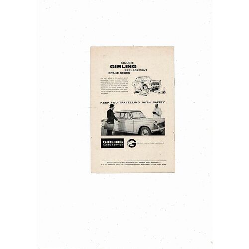 1961/62 Birmingham City v Sheffield United Football Programme