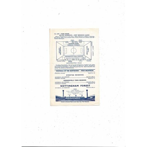 West Bromwich Albion v Sheffield United Central League Football Programme 1965/66