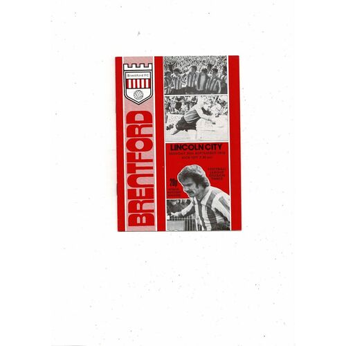 1978/79 Brentford v Lincoln City Football Programme