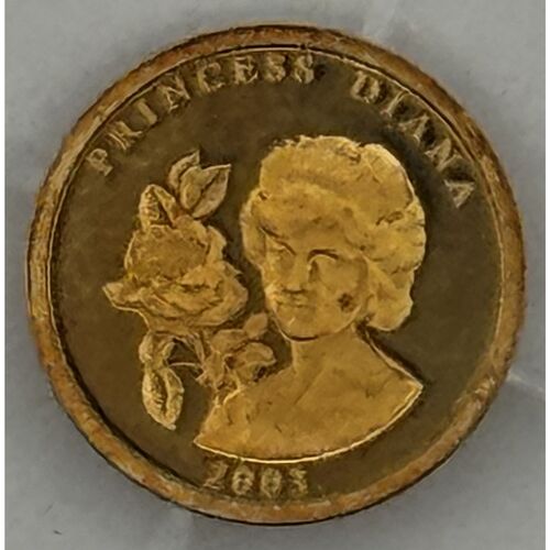 2003 Gold Proof Princess Diana PLVRIMVS AVRO VENIT HONOR coin
