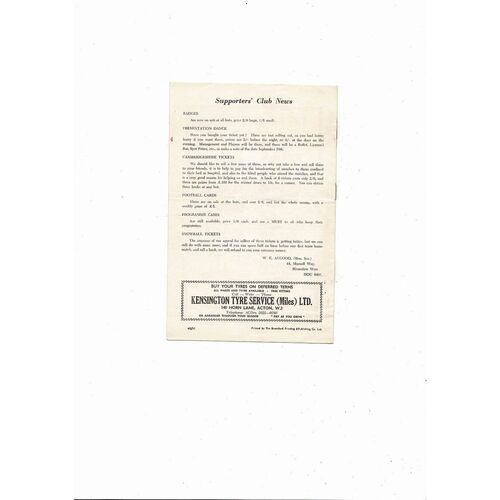1962/63 Brentford v Sheffield United League Cup Football Programme