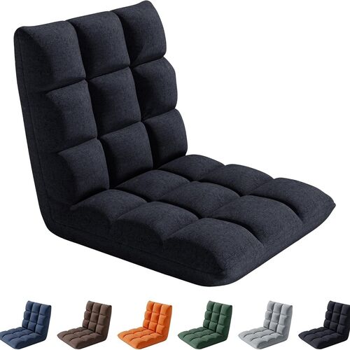mcc direct Adjustable Floor Chair, Multi-Position Folding Sofa Chair with Back Support, Comfortable Floor Seating for Reading, Gaming, Meditation & Relaxing, Living Room or Bedroom