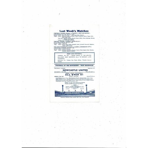 West Bromwich Albion v Wolves Central League Football Programme 1966/67