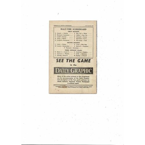 1952/53 Chelsea v Aston Villa Football Programme