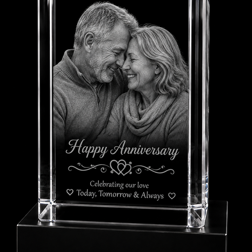 Anniversary 3D Crystal Gifts | 3d Crystal Shop | 3d crystal glass engraving | Personalised 3d engraving  | 3d crystal photo