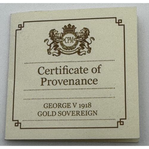King George V 1918 Perth mint full gold sovereign