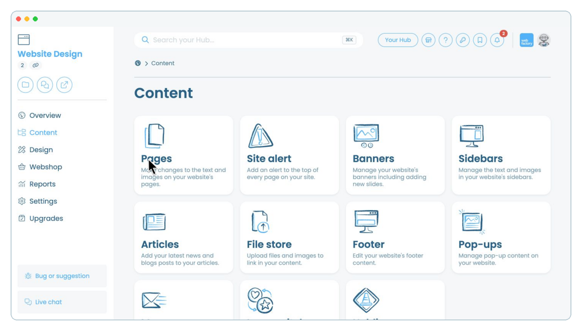 How to add social media links to a website page | Webfactory Support | Webfactory