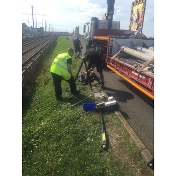 Securing of projector poles on Blackpool seafront