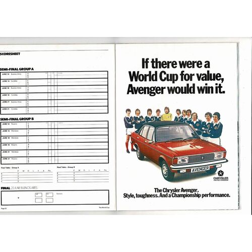 1978 World Cup Official Football Programme