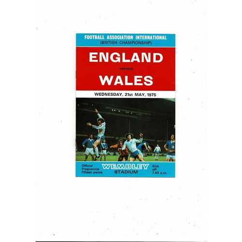 1975 England v Wales Football Programme