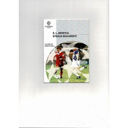 Benfica v Steaua Bucharest UEFA Champions League Football Programme 1994/95
