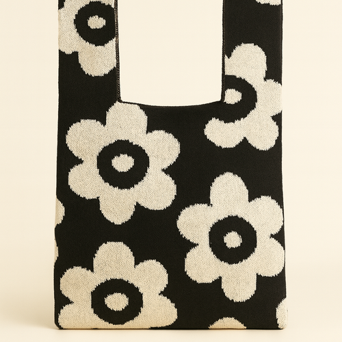 Retro Bloom Knit Bag