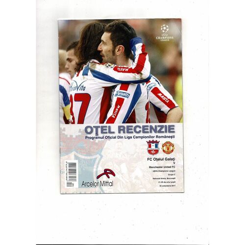 FC Otelul Galati v Manchester United Champions League Football Programme & Club Magazine 2011/12