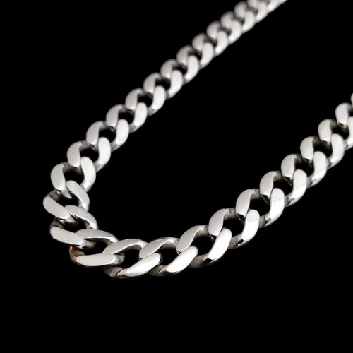 8mm silver cuban curb chain