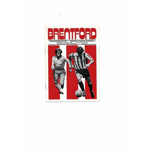 1974/75 Brentford v Doncaster Rovers Football Programme