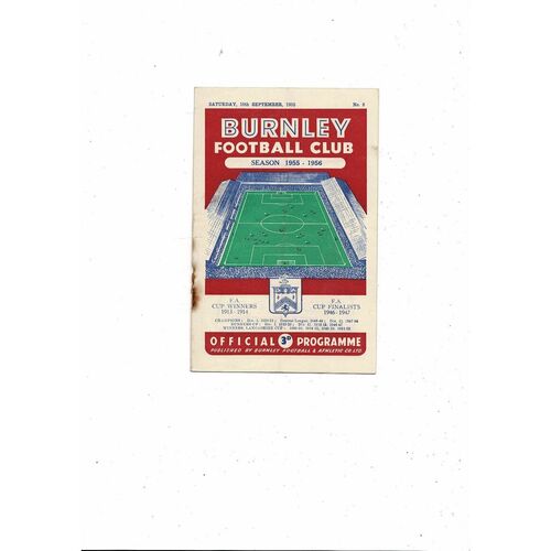 1955/56 Burnley v Birmingham City Football Programme