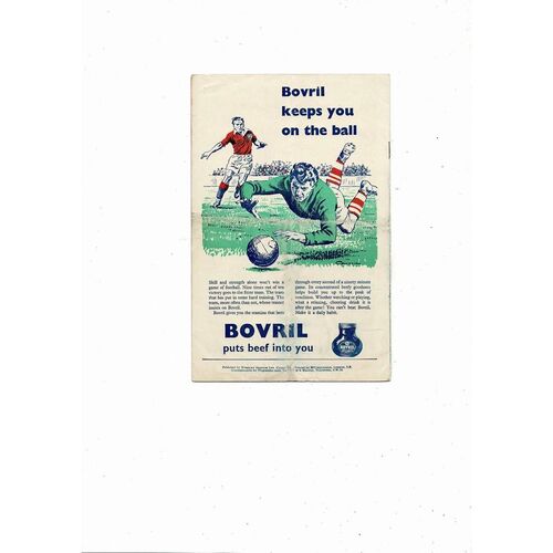 1957 England v Northern Ireland Football Programme