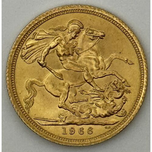 1966 QE 11 full gold sovereign