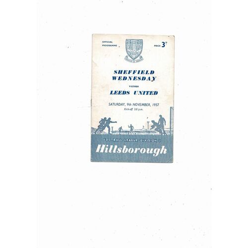 1957/58 Sheffield Wednesday v Leeds United Football Programme