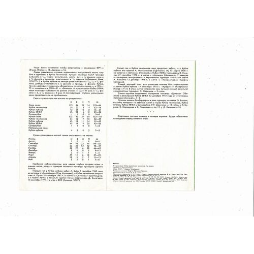 Dynamo Kiev v Grasshopper Zurich European Cup Football Programme 1982/83