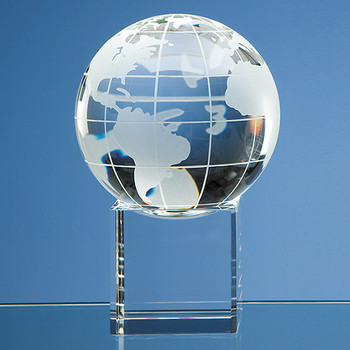 Optical Crystal Globe on Clear Base (10cm)