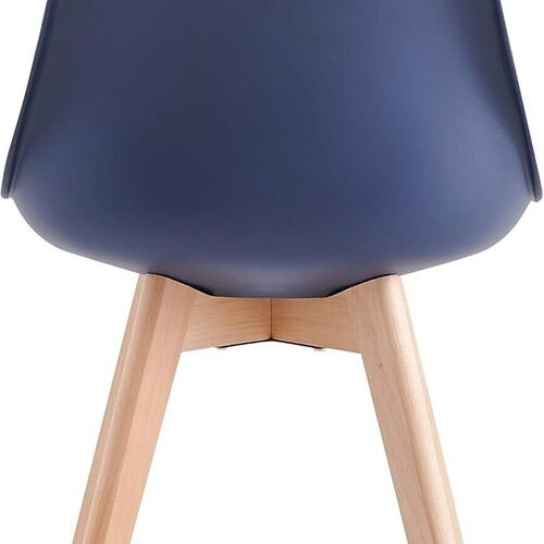 mcc direct Set of 4 Dining Chairs Wooden Legs Soft Cushion Pad Stylish DELUXE Retro Lounge Dining Office EVA