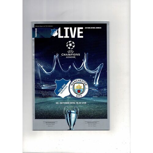 TSG 1899 Hoffenheim v Manchester City Champions League Football Programme 2018/19