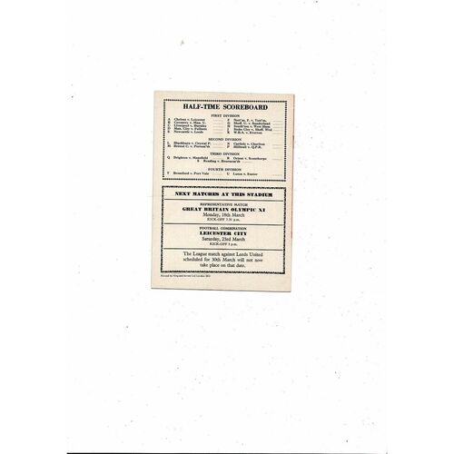 1967/68 Arsenal v Wolves Football Programme