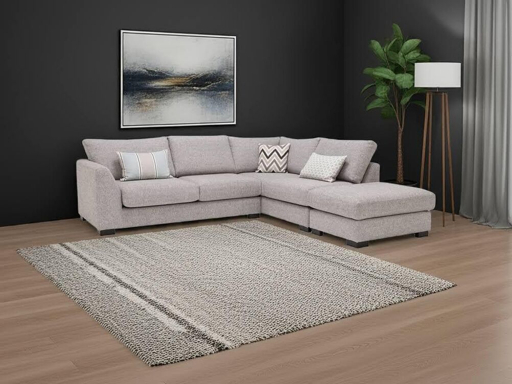 VENICE CORNER 1 +FOOTSTOOL  CORNER SOFA IN GREY LISABON