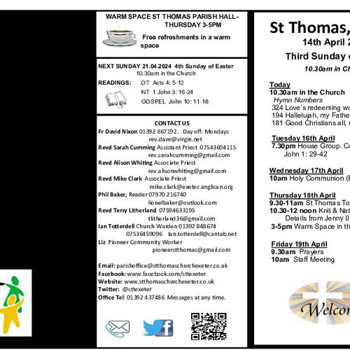 Pew Sheet | The Parish of St Thomas, Exeter