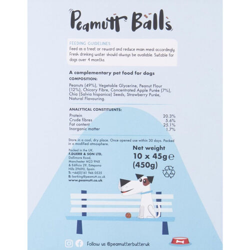 Case of Peamutt Butter Balls Dog Treats 10 x 45g